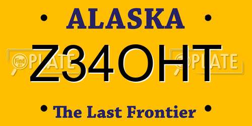 Z34OHT Alaska License Plate