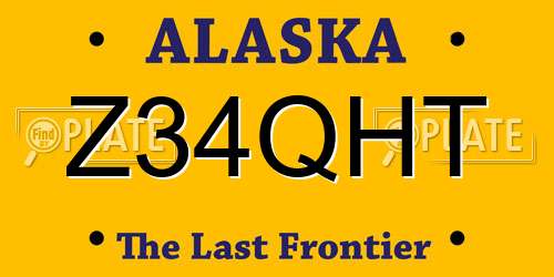 Z34QHT Alaska License Plate