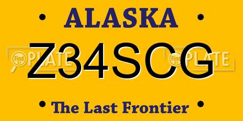 Z34SCG Alaska License Plate