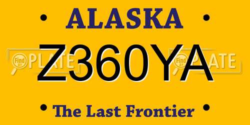 Z360YA Alaska License Plate