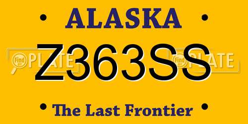 Z363SS Alaska License Plate