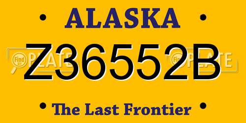 Z36552B Alaska License Plate