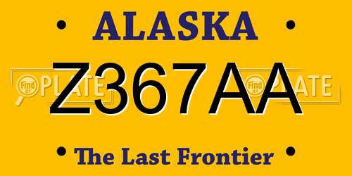 Z367AA Alaska License Plate