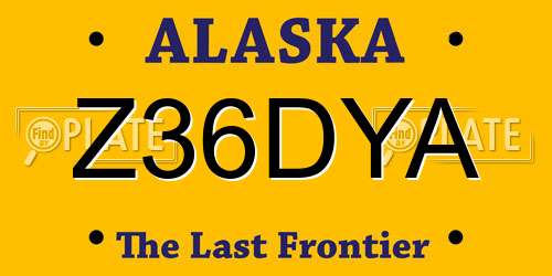 Z36DYA Alaska License Plate