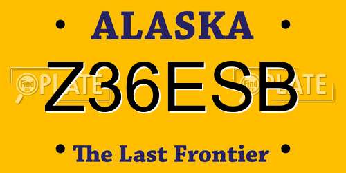 Z36ESB Alaska License Plate