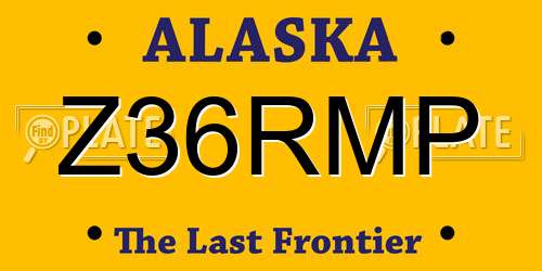 Z36RMP Alaska License Plate