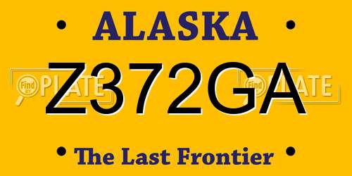 Z372GA Alaska License Plate