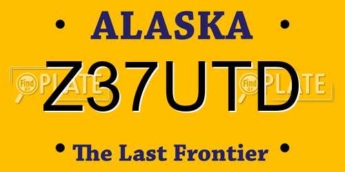 Z37UTD Alaska License Plate