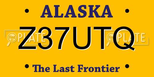 Z37UTQ Alaska License Plate