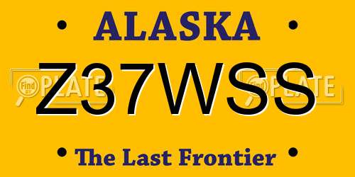 Z37WSS Alaska License Plate