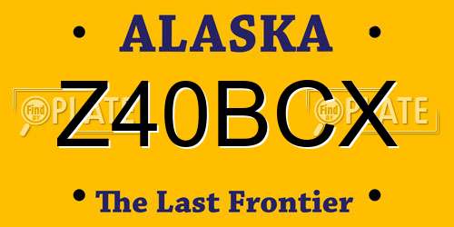 Z40BCX Alaska License Plate