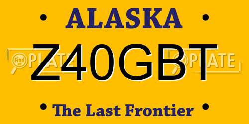 Z40GBT Alaska License Plate