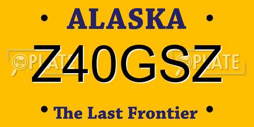 Z40GSZ Alaska License Plate
