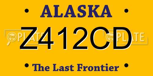 Z412CD Alaska License Plate