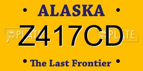 Z417CD Alaska License Plate