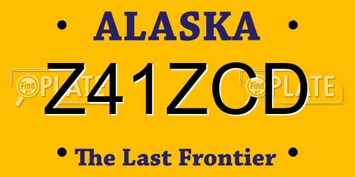 Z41ZCD Alaska License Plate