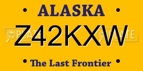 Z42KXW Alaska License Plate