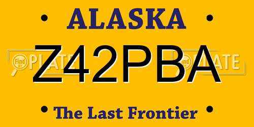 Z42PBA Alaska License Plate