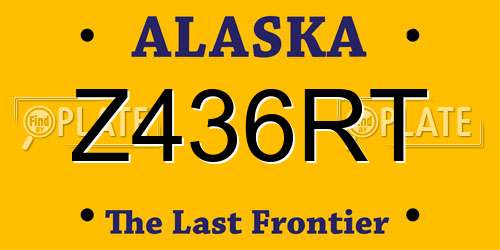 Z436RT Alaska License Plate