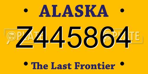 Z445864 Alaska License Plate