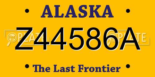 Z44586A Alaska License Plate