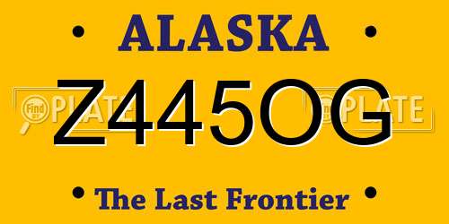 Z445OG Alaska License Plate