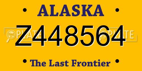 Z448564 Alaska License Plate