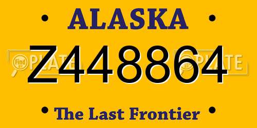 Z448864 Alaska License Plate