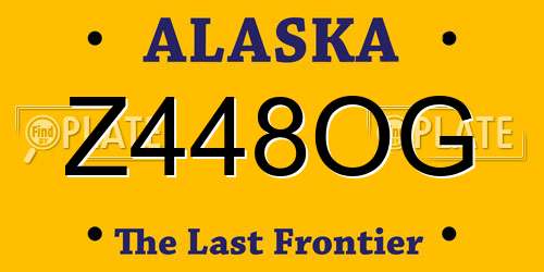 Z448OG Alaska License Plate