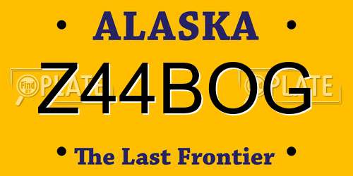 Z44BOG Alaska License Plate