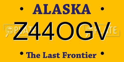 Z44OGV Alaska License Plate
