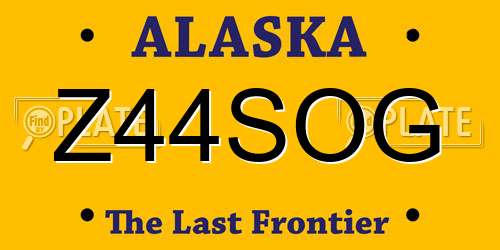 Z44SOG Alaska License Plate