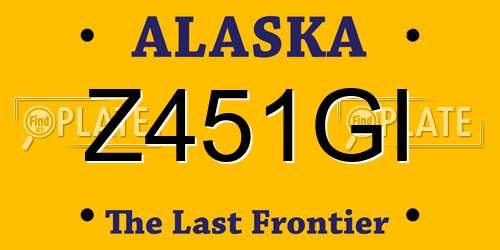 Z451GI Alaska License Plate