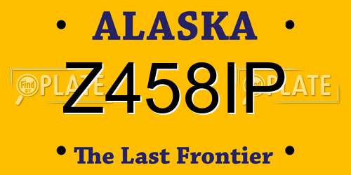 Z458IP Alaska License Plate