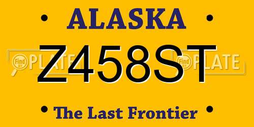 Z458ST Alaska License Plate