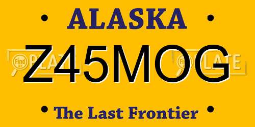 Z45MOG Alaska License Plate