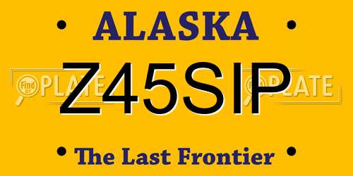 Z45SIP Alaska License Plate