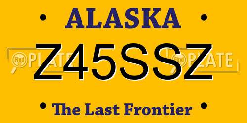 Z45SSZ Alaska License Plate