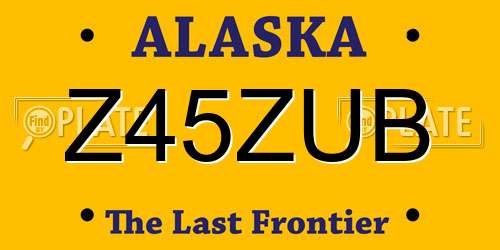 Z45ZUB Alaska License Plate