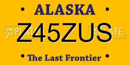 Z45ZUS Alaska License Plate