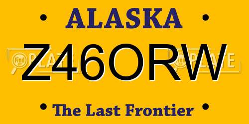 Z46ORW Alaska License Plate