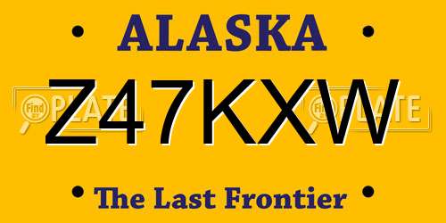 Z47KXW Alaska License Plate