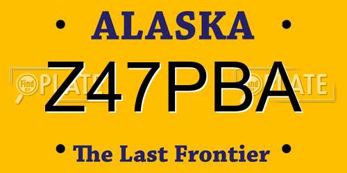 Z47PBA Alaska License Plate