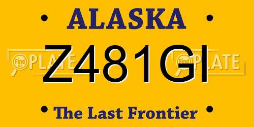 Z481GI Alaska License Plate
