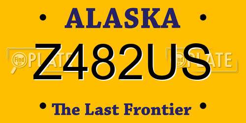 Z482US Alaska License Plate