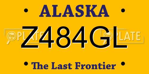 Z484GL Alaska License Plate