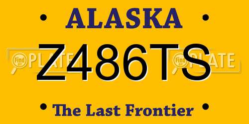 Z486TS Alaska License Plate