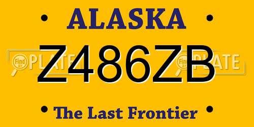 Z486ZB Alaska License Plate