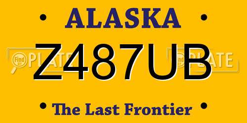 Z487UB Alaska License Plate