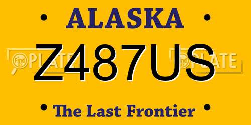 Z487US Alaska License Plate